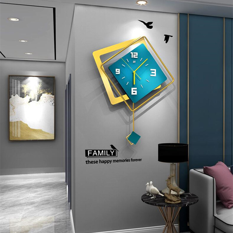 Luxury Lifestyle Living - Horloge murale carrée 3D nordique, décoration